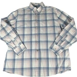 Sonoma Mens Pink & Blue Gingham Plaid Long Sleeve Button Down Shirt - size XL